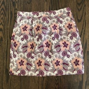 J CREW brocade metallic mini skirt